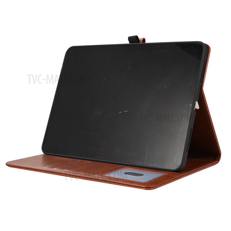 Anti-Drop PU Leather Smart Shell Cover for iPad Air (2020) - Brown-4