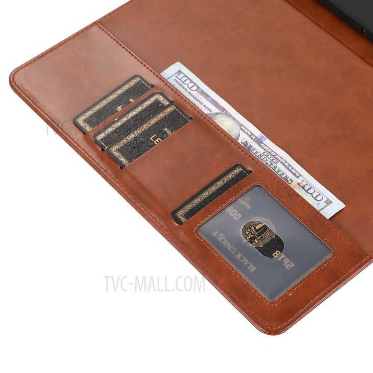 Anti-Drop PU Leather Smart Shell Cover for iPad Air (2020) - Brown-6