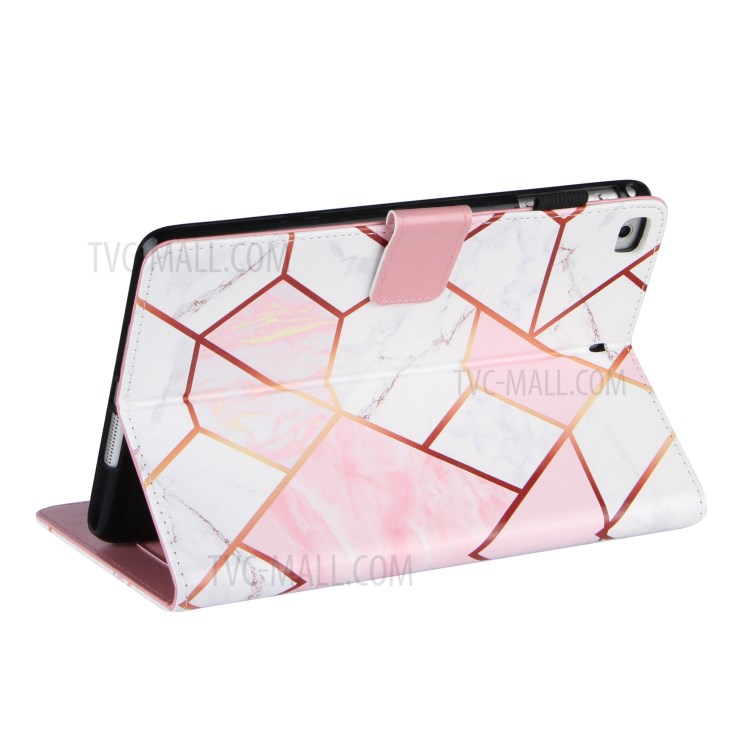 Electroplating Marble Splicing Tablet Cover Case for iPad mini/mini 2/mini 3/mini 4/mini (2019) 7.9 inch - Pink-4