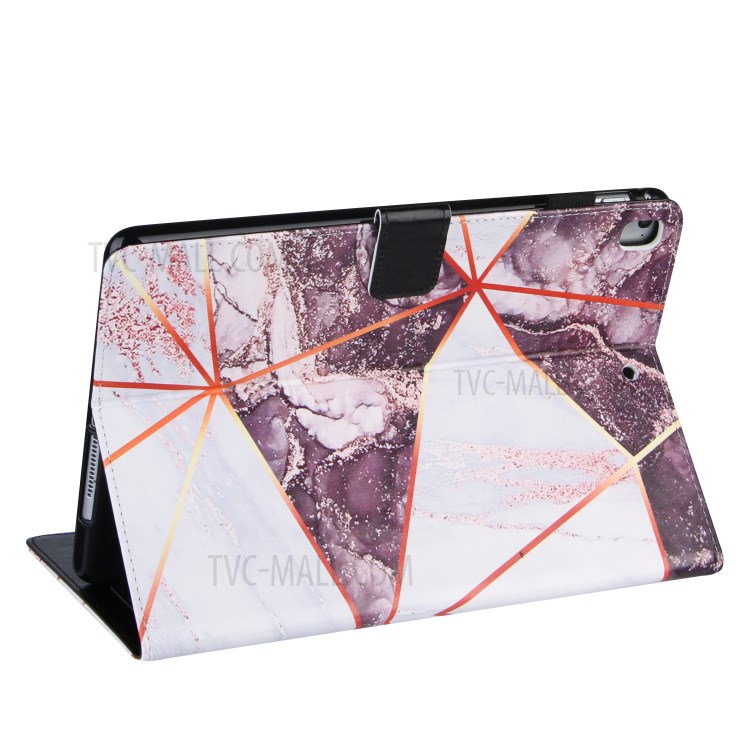 Marble Splicing Electroplating Tablet Cover Case for Pad Air (2013)/Air 2/9.7-inch (2017)/9.7-inch (2018) - Wine Red-4