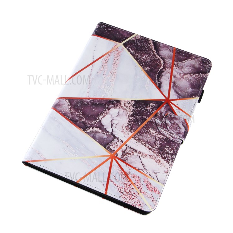 Marble Splicing Electroplating Tablet Cover Case for Pad Air (2013)/Air 2/9.7-inch (2017)/9.7-inch (2018) - Wine Red-5