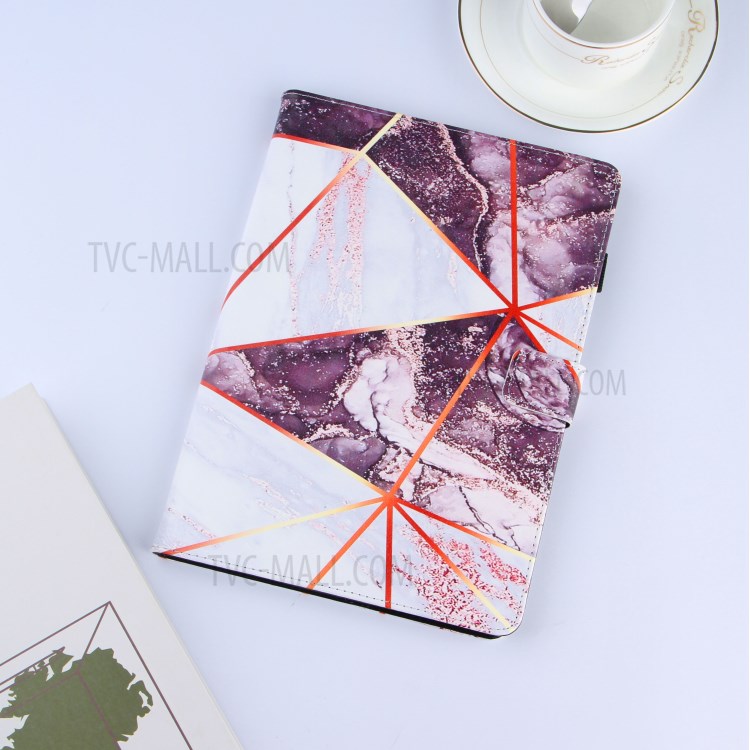 Marble Splicing Electroplating Tablet Cover Case for Pad Air (2013)/Air 2/9.7-inch (2017)/9.7-inch (2018) - Wine Red-9