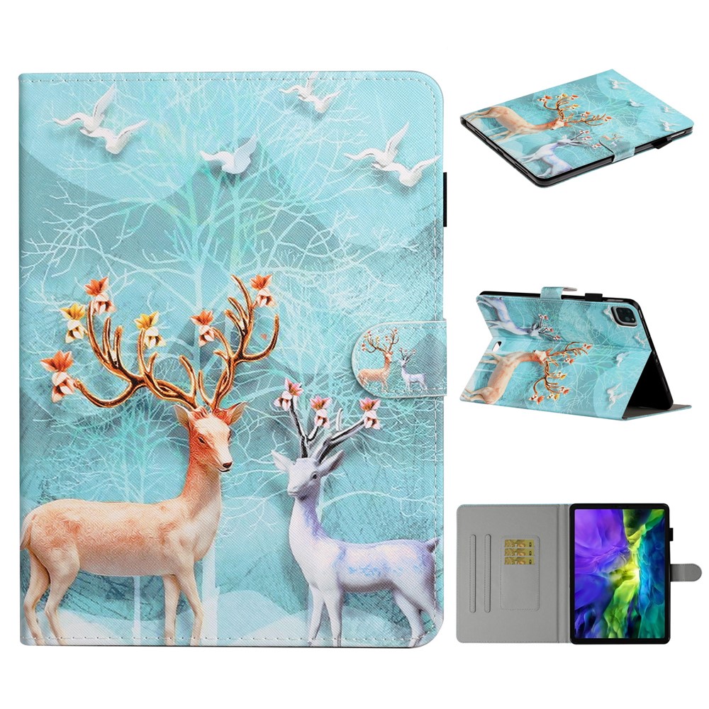 Pattern Printing Tablet Leather Stand Case for iPad Air (2020)/Air (2022) - Elk