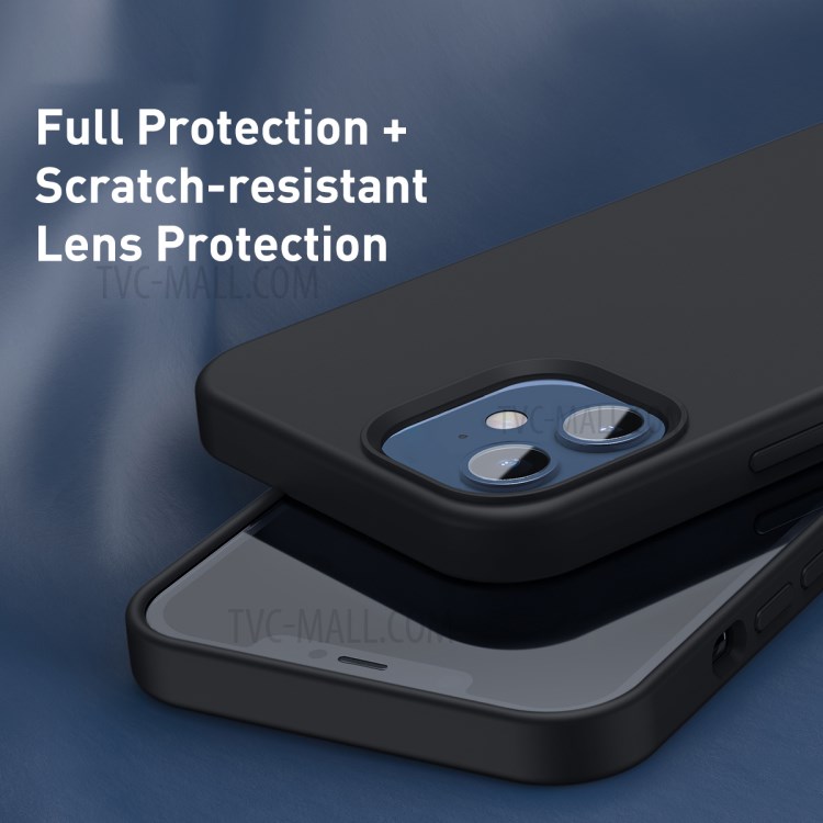 BASEUS Liquid Silica Gel Magnetic Attraction Phone Case for iPhone 12 mini - Black-11
