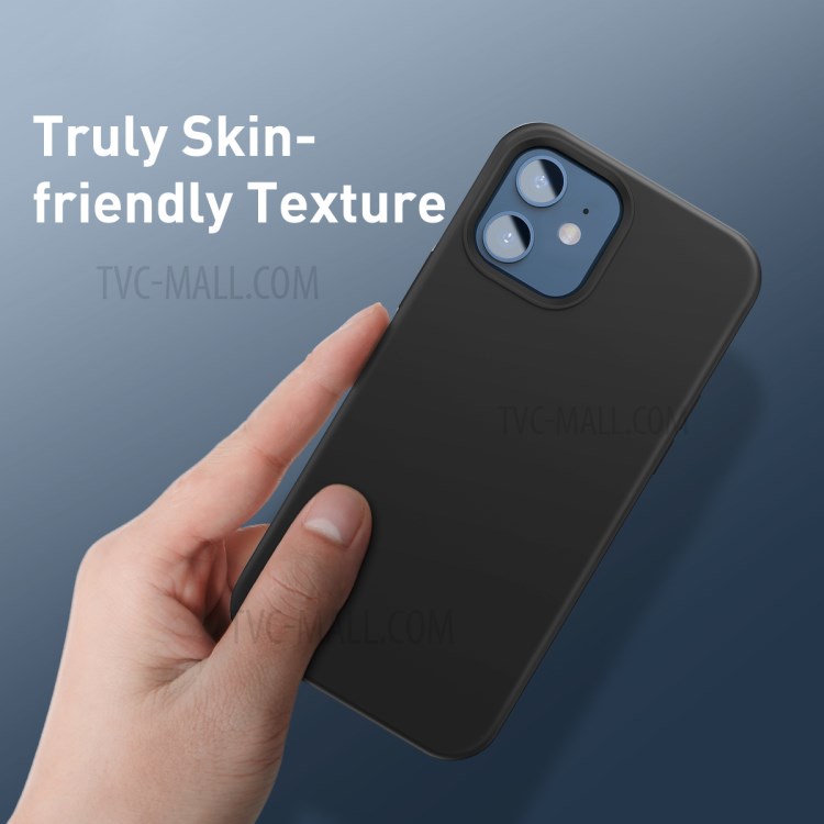 BASEUS Liquid Silica Gel Magnetic Attraction Phone Case for iPhone 12 mini - Black-13