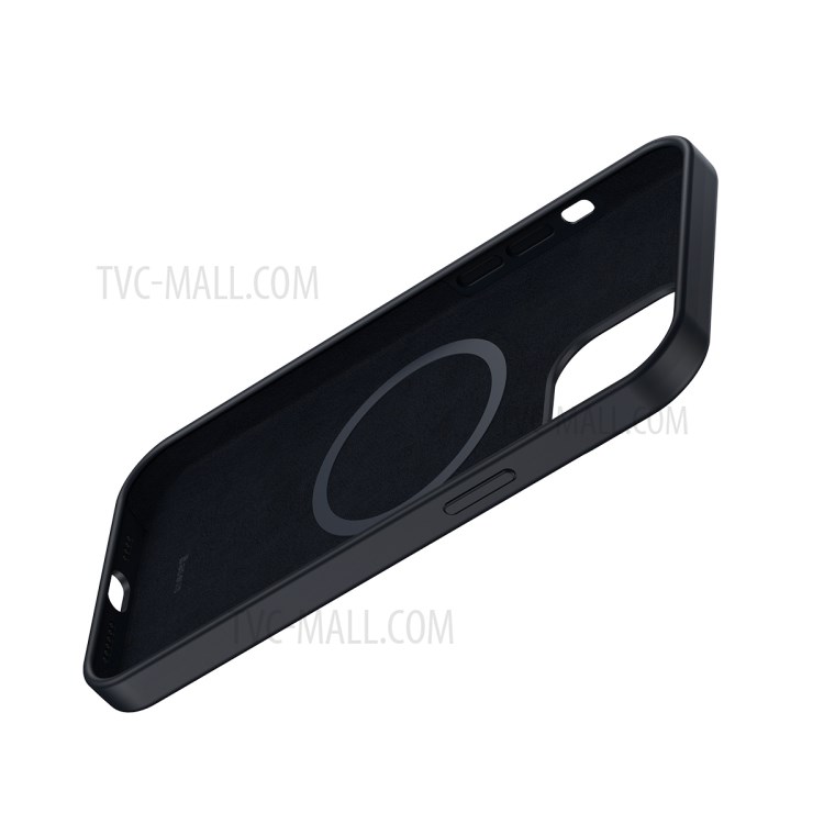 BASEUS Liquid Silica Gel Magnetic Attraction Phone Case for iPhone 12 mini - Black-3