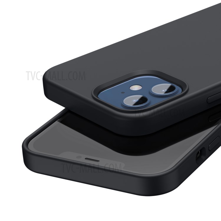 BASEUS Liquid Silica Gel Magnetic Attraction Phone Case for iPhone 12 mini - Black-5