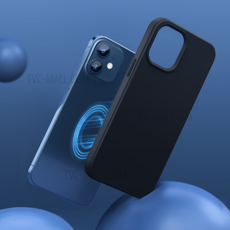 BASEUS Liquid Silica Gel Magnetic Attraction Phone Case for iPhone 12 mini - Black-7