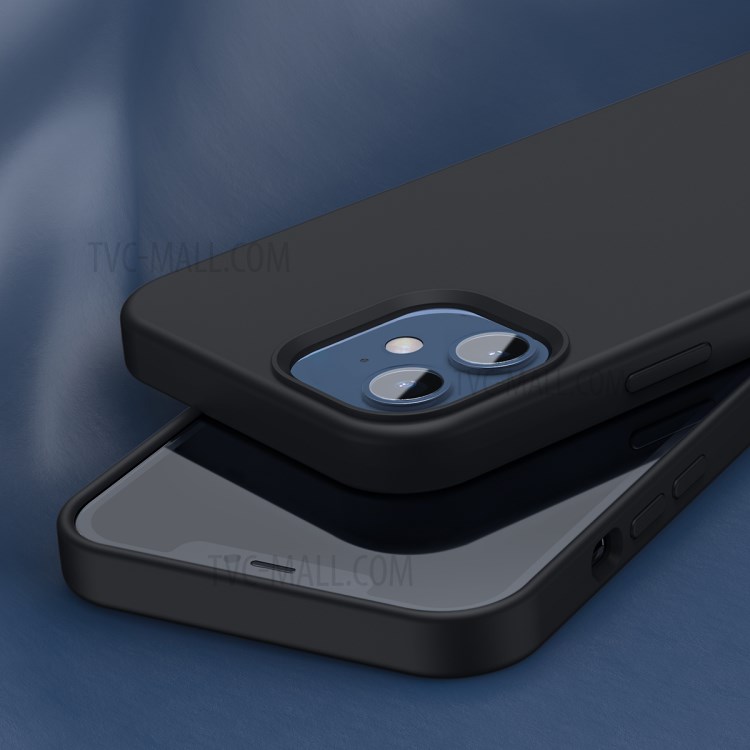 BASEUS Liquid Silica Gel Magnetic Attraction Phone Case for iPhone 12 mini - Black-8