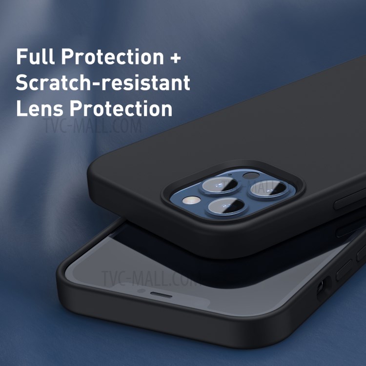 BASEUS Liquid Silica Gel Magnetic Suction Phone Case for iPhone 12/12 Pro - Black-5