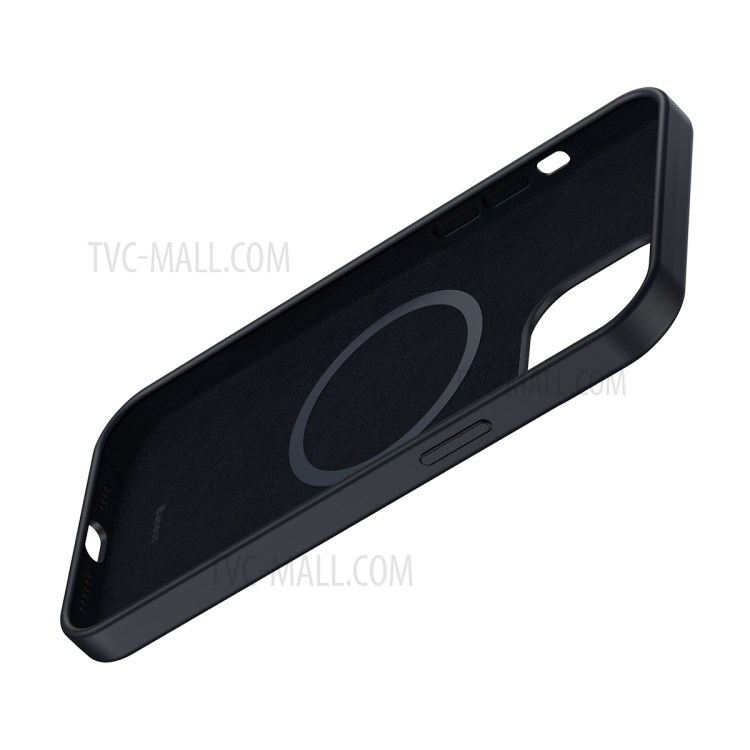 BASEUS Liquid Silica Gel Magnetic Suction Phone Case for iPhone 12/12 Pro - Black-9