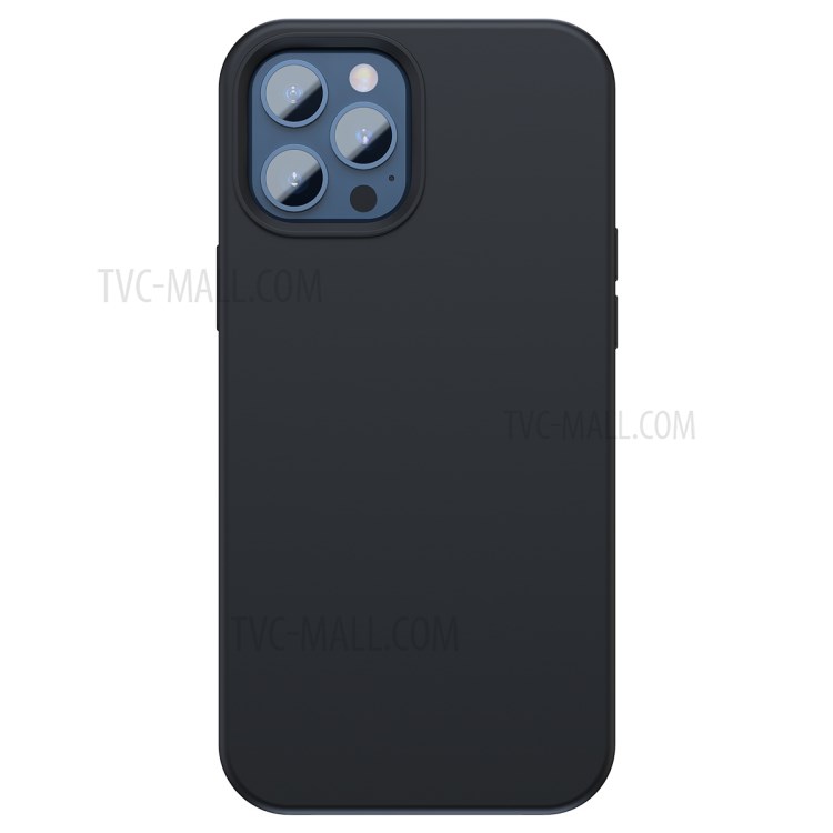 BASEUS Liquid Silica Gel Magnetic Attraction Phone Protective Case for iPhone 12 Pro Max - Black-1