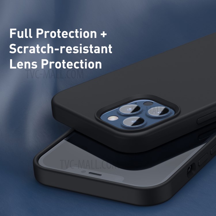 BASEUS Liquid Silica Gel Magnetic Attraction Phone Protective Case for iPhone 12 Pro Max - Black-11