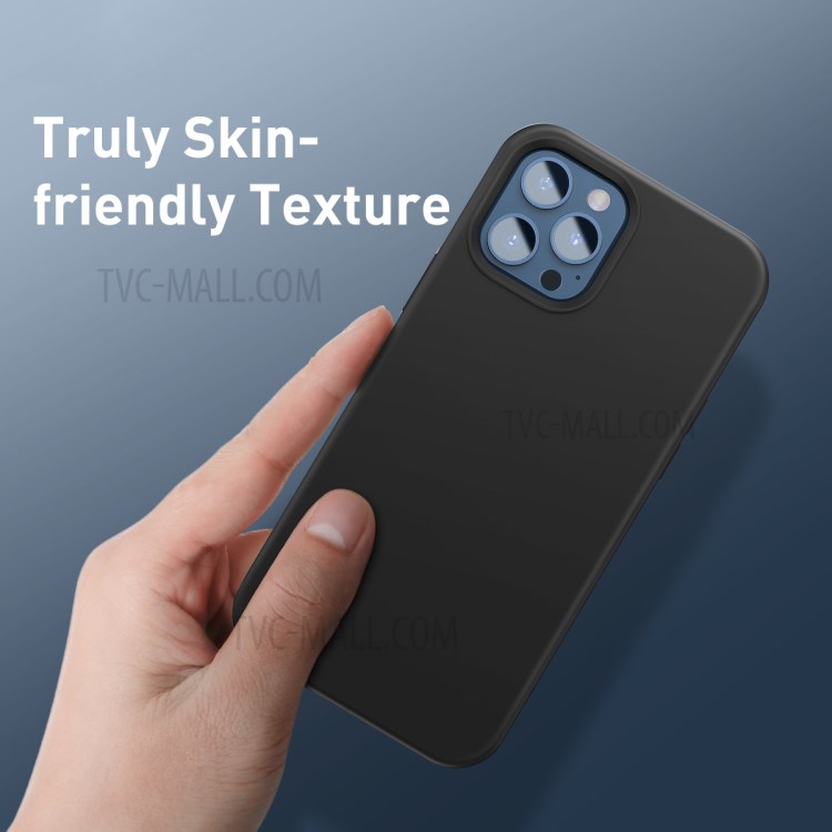 BASEUS Liquid Silica Gel Magnetic Attraction Phone Protective Case for iPhone 12 Pro Max - Black-13