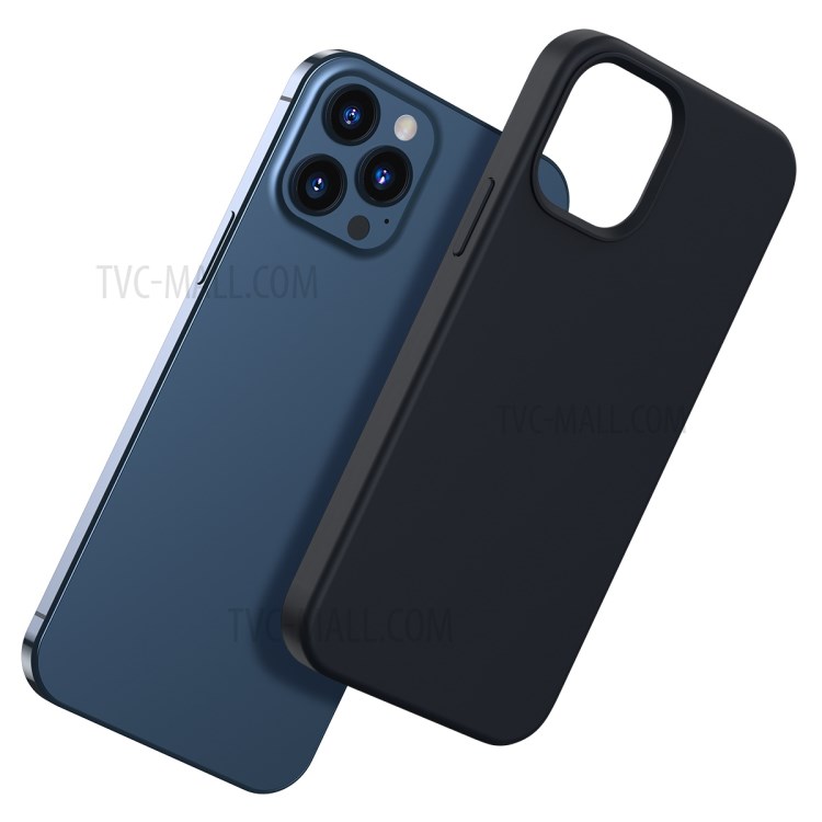 BASEUS Liquid Silica Gel Magnetic Attraction Phone Protective Case for iPhone 12 Pro Max - Black-4