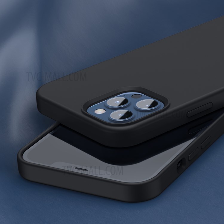 BASEUS Liquid Silica Gel Magnetic Attraction Phone Protective Case for iPhone 12 Pro Max - Black-8