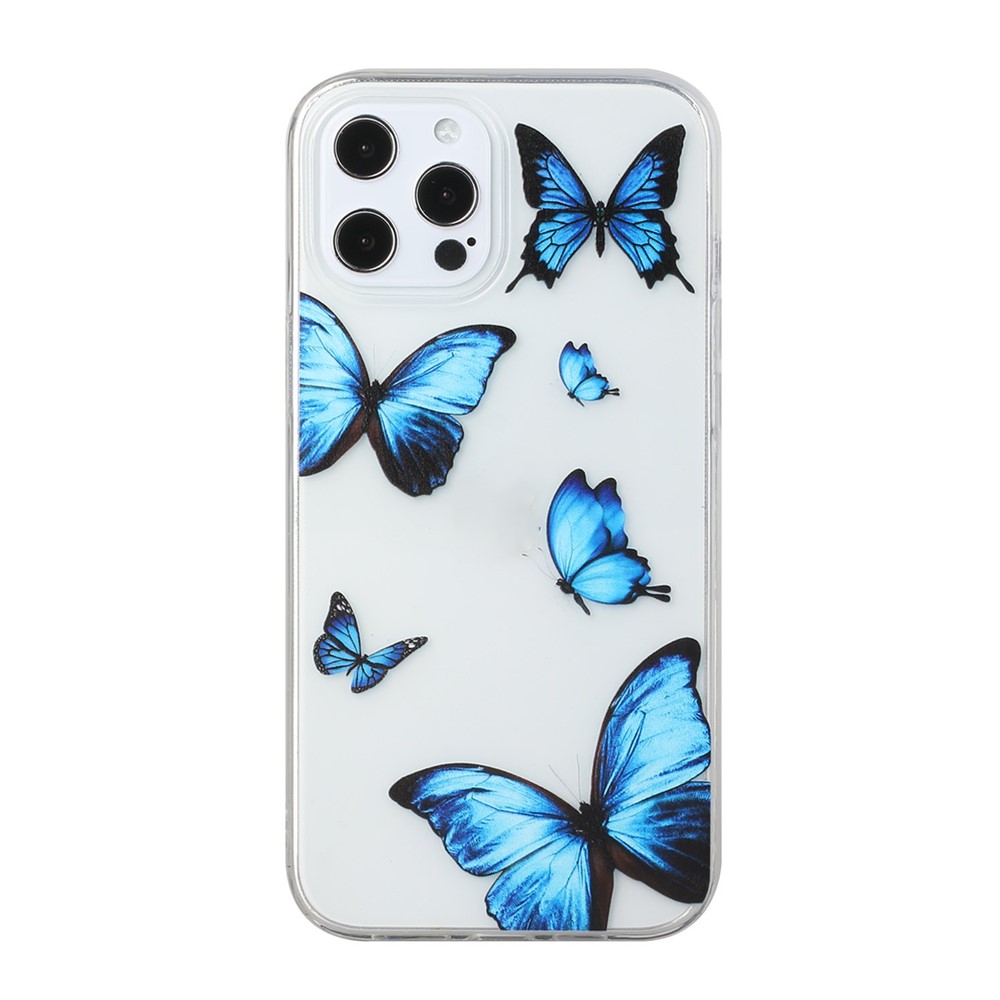 Pattern Printing Design TPU Phone Case for iPhone 12 Pro / iPhone 12 - Butterfly-1