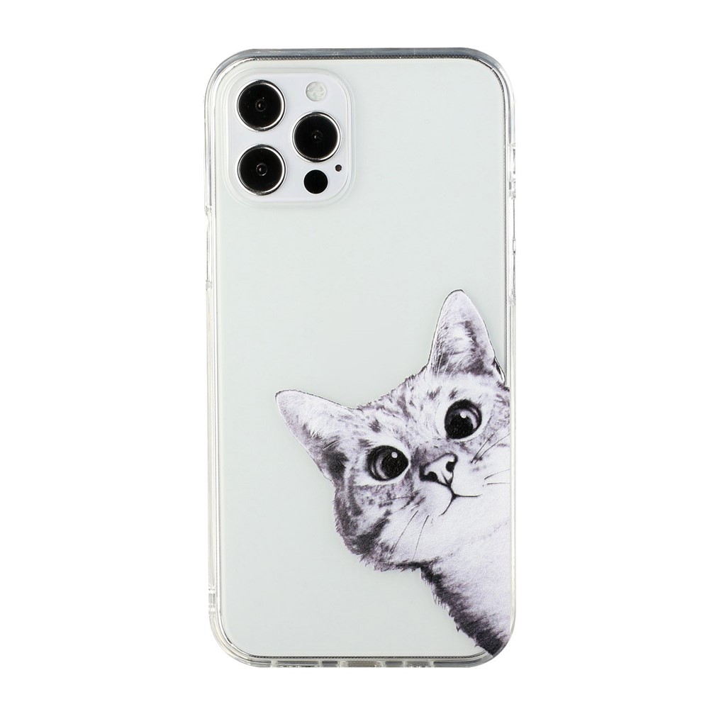Pattern Printing Design TPU Phone Case for iPhone 12 Pro / iPhone 12 - Cat-1