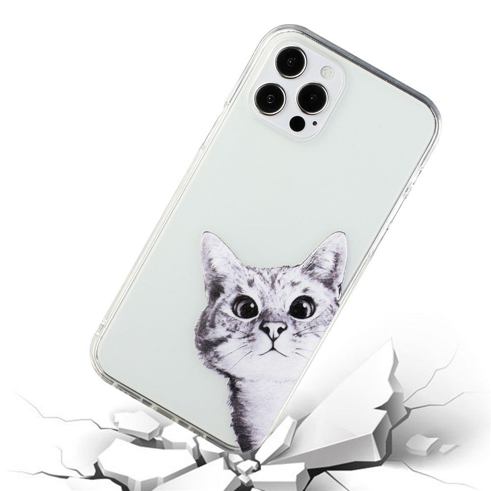Pattern Printing Design TPU Phone Case for iPhone 12 Pro / iPhone 12 - Cat-4