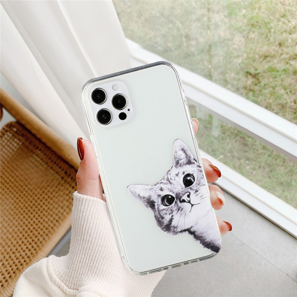 Pattern Printing Design TPU Phone Case for iPhone 12 Pro / iPhone 12 - Cat-5