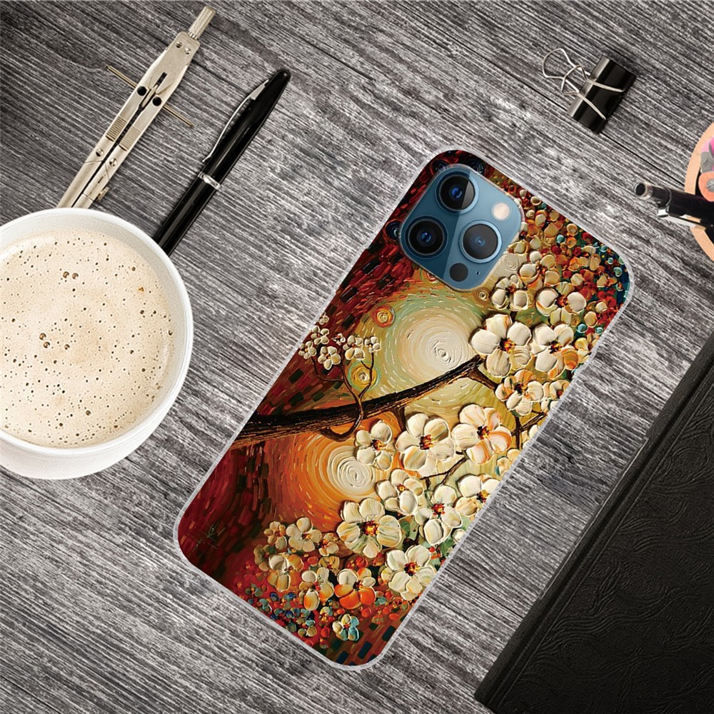 Pattern Printing Flexible High Quality TPU Phone Case for iPhone 12/12 Pro - Wintersweet-4