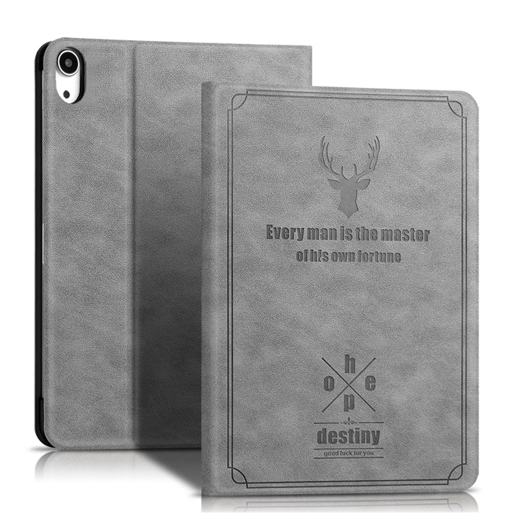Imprinted Workmanship Ultra-thin PU Leather + PC Tablet Casing Shell for iPad Pro 11-inch (2018)/Air (2020) - Grey