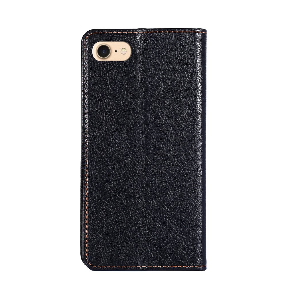 Solid Color Auto-Magnetic Leather Phone Case for iPhone 7/8/SE (2020) - Black-3