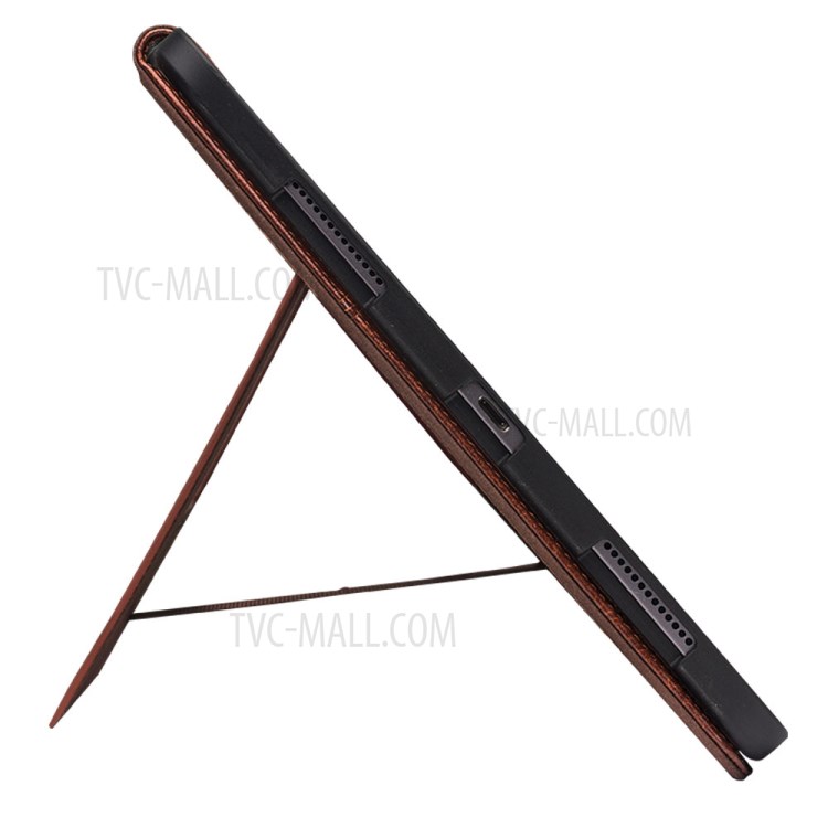 QIALINO TPU + Genuine Leather + Cowhide Leather Smart Tablet Shell with Stand for iPad Pro 11-inch (2020) - Brown-4