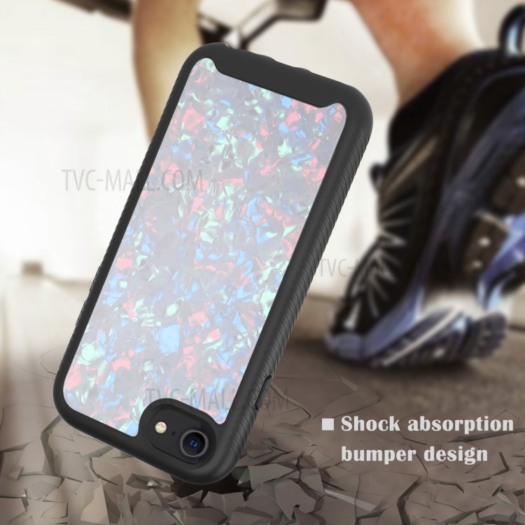 Pattern Printing Card Case for iPhone SE (2nd Generation) / 7 / 8 /6s 4.7-inch PET + TPU + Acrylic Combo Shell - White-2