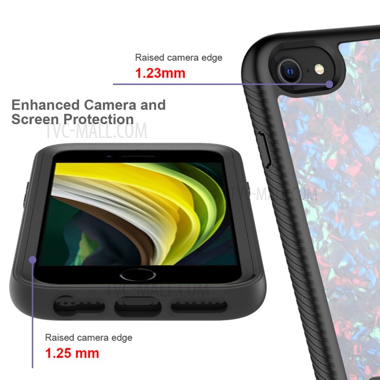 Pattern Printing Card Case for iPhone SE (2nd Generation) / 7 / 8 /6s 4.7-inch PET + TPU + Acrylic Combo Shell - White-4
