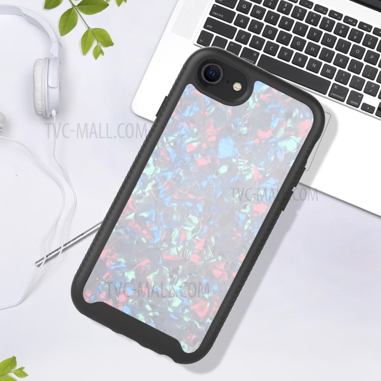 Pattern Printing Card Case for iPhone SE (2nd Generation) / 7 / 8 /6s 4.7-inch PET + TPU + Acrylic Combo Shell - White-7
