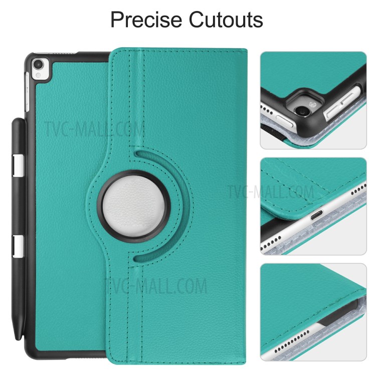 For iPad 10.2 (2019)/(2020) Litchi Texture 360 Degree Rotary Leather Tablet Stand Case + Pen Slot - Green-6