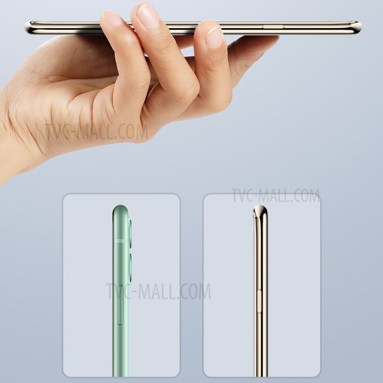 Precise Hole Opening Electroplating Frame Design PC+TPU Phone Cover Shell for iPhone 11 6.1-inch - Blue-3