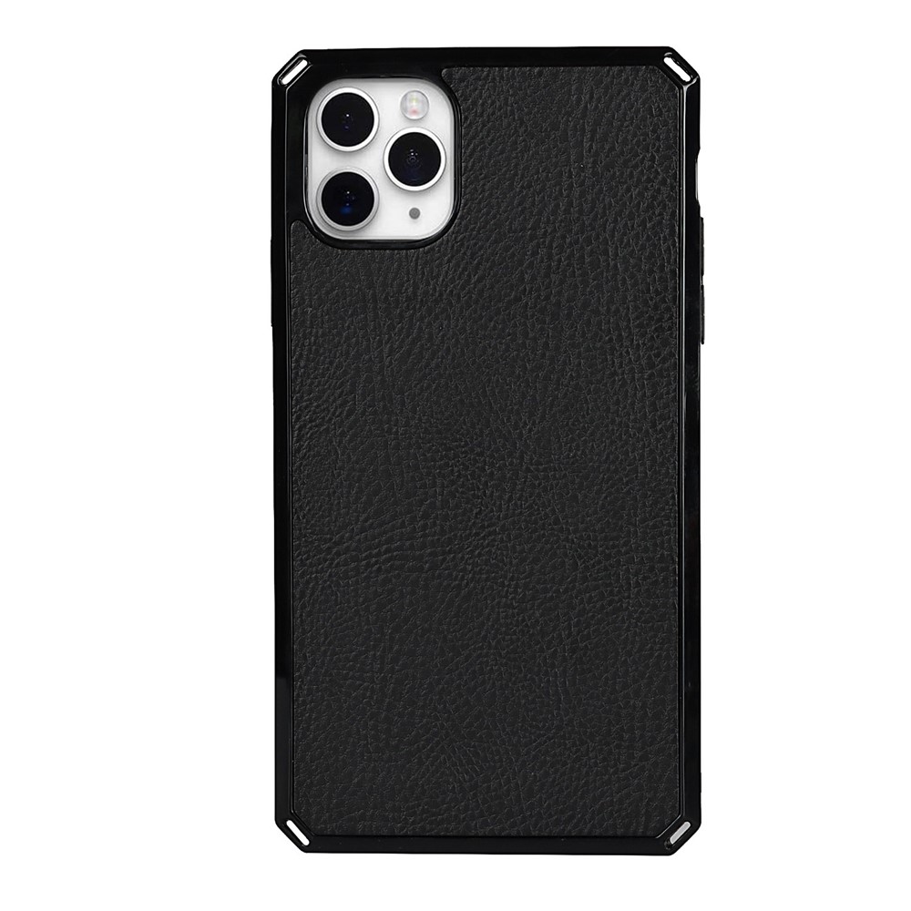 Litchi Skin Stand Genuine Leather TPU Protective Shell for iPhone 11 Pro Max Detachable Case - Black-3