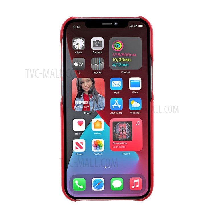 MUTURAL PC + TPU Hybrid Cover with Card Slot for iPhone 12 mini - Red-2
