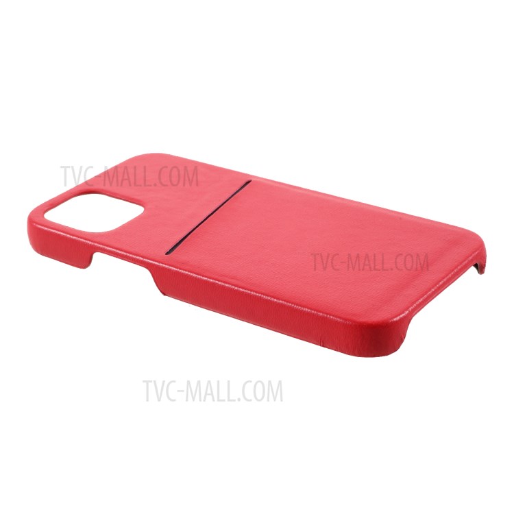 MUTURAL PC + TPU Hybrid Cover with Card Slot for iPhone 12 mini - Red-4