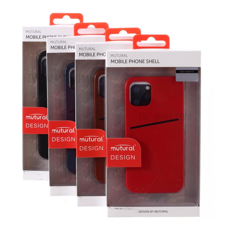 MUTURAL Hard PC + Soft TPU Combo Hybrid Cover Case with Card Slot for iPhone 12/12 Pro - Black-10