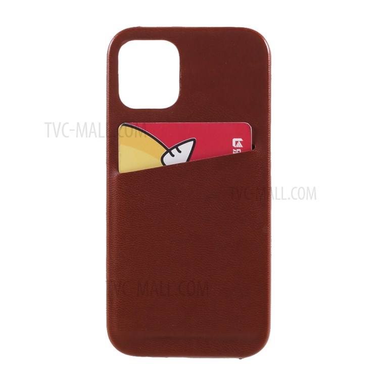 MUTURAL Card Slot Design PC + TPU Hybrid Cover for iPhone 12 Pro Max - Brown-3