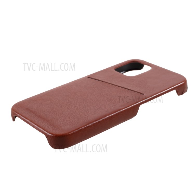 MUTURAL Card Slot Design PC + TPU Hybrid Cover for iPhone 12 Pro Max - Brown-5