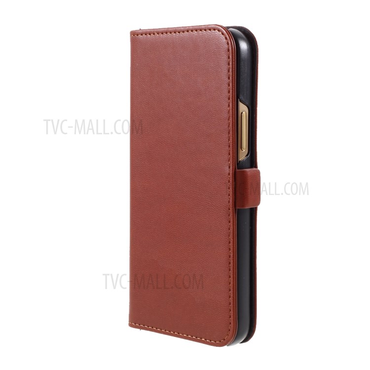 MUTURAL PU Leather+TPU Wallet Stand Phone Stand Case for iPhone 12 Mini - Brown-2