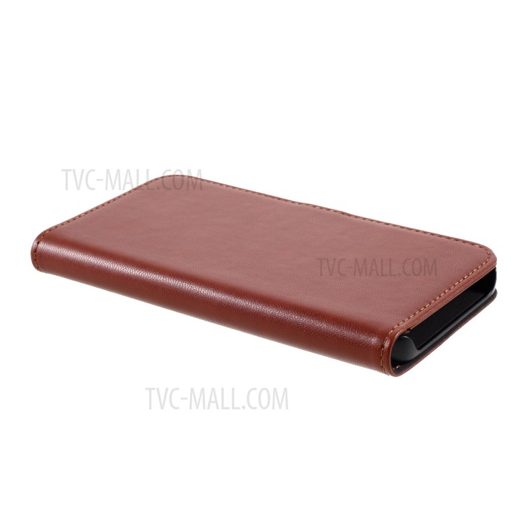 MUTURAL PU Leather+TPU Wallet Stand Phone Stand Case for iPhone 12 Mini - Brown-5