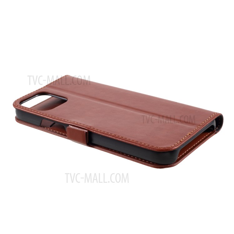 MUTURAL PU Leather+TPU Wallet Stand Phone Stand Case for iPhone 12 Mini - Brown-7
