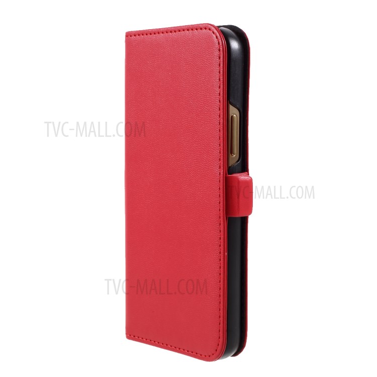 MUTURAL PU Leather+TPU Wallet Stand Phone Stand Case for iPhone 12/iPhone 12 Pro - Red-2