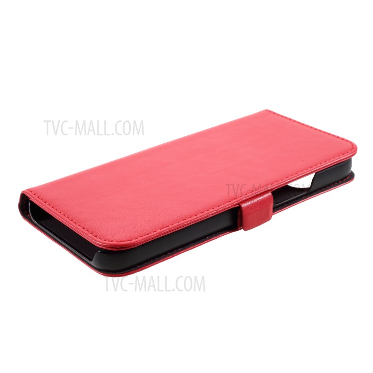 MUTURAL PU Leather+TPU Wallet Stand Phone Stand Case for iPhone 12/iPhone 12 Pro - Red-6