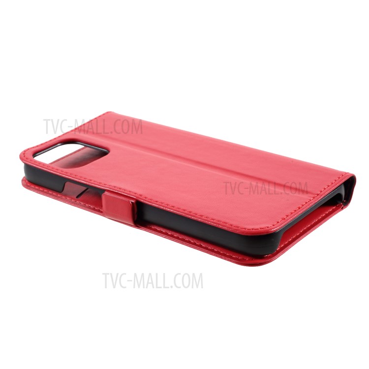 MUTURAL PU Leather+TPU Wallet Stand Phone Stand Case for iPhone 12/iPhone 12 Pro - Red-7