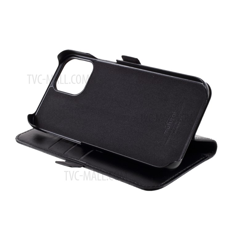 MUTURAL PU Leather+TPU Wallet Stand Phone Stand Case for iPhone 12 Pro Max - Black-11
