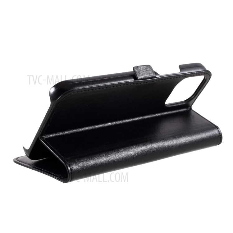MUTURAL PU Leather+TPU Wallet Stand Phone Stand Case for iPhone 12 Pro Max - Black-12