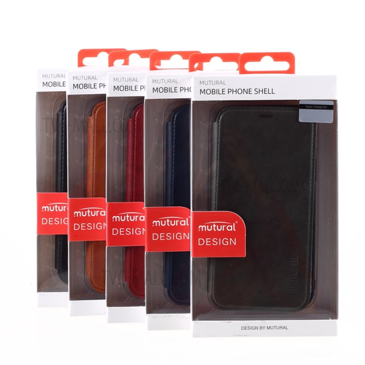 MUTURAL PU Leather Card Holder Protective Case for iPhone 12 Pro Max - Black-10