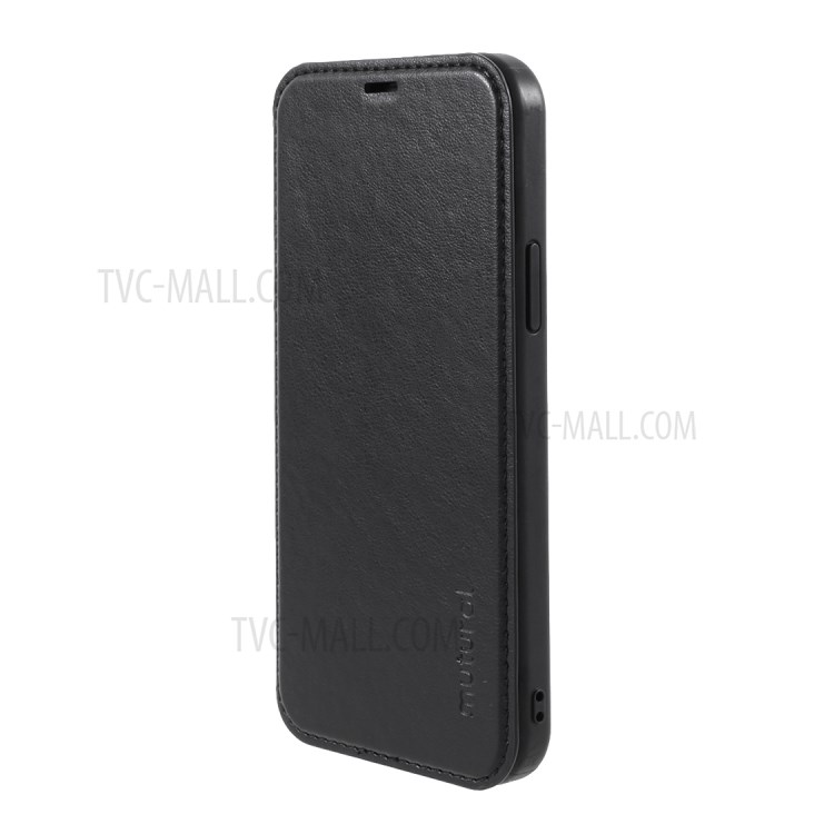 MUTURAL PU Leather Card Holder Protective Case for iPhone 12 Pro Max - Black-2