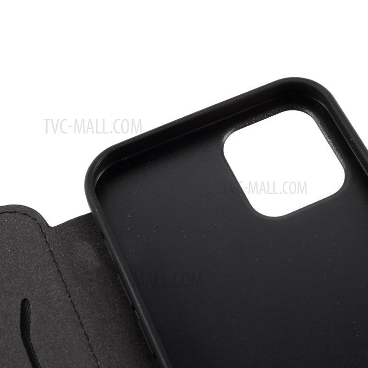 MUTURAL PU Leather Card Holder Protective Case for iPhone 12 Pro Max - Black-6